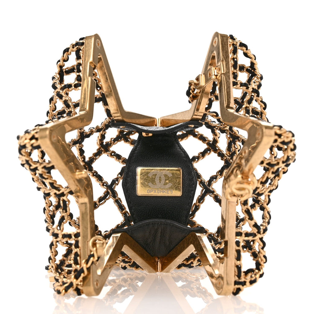 Metal CC Star Minaudiere Crossbody Gold Black