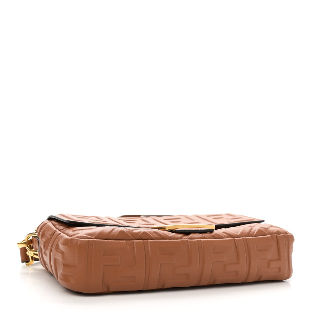 Nappa FF 1974 Embossed Baguette Brandy