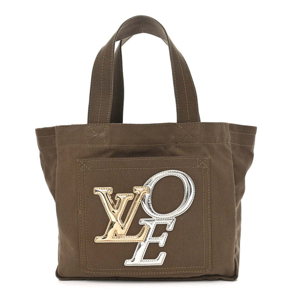 Canvas Miroir Thats Love LVOE Tote PM Kaki