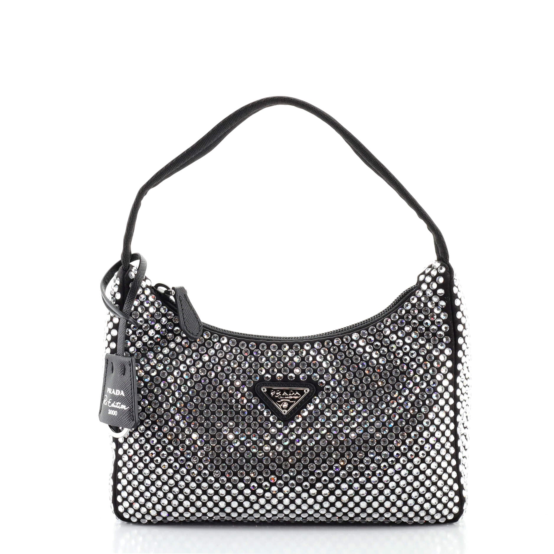 Re-Edition 2000 Hobo Crystal Embellished Satin Mini