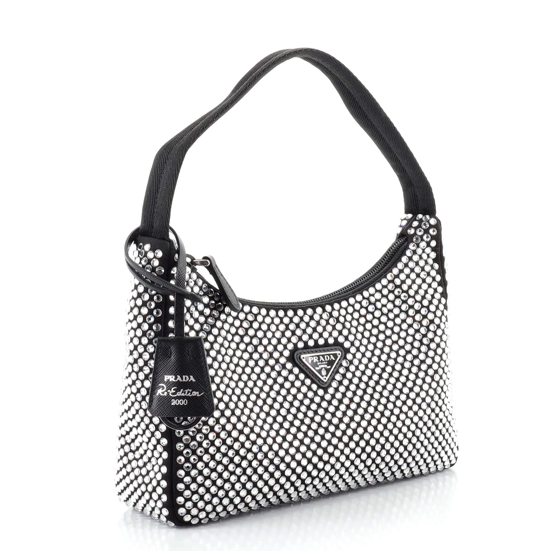 Re-Edition 2000 Hobo Crystal Embellished Satin Mini