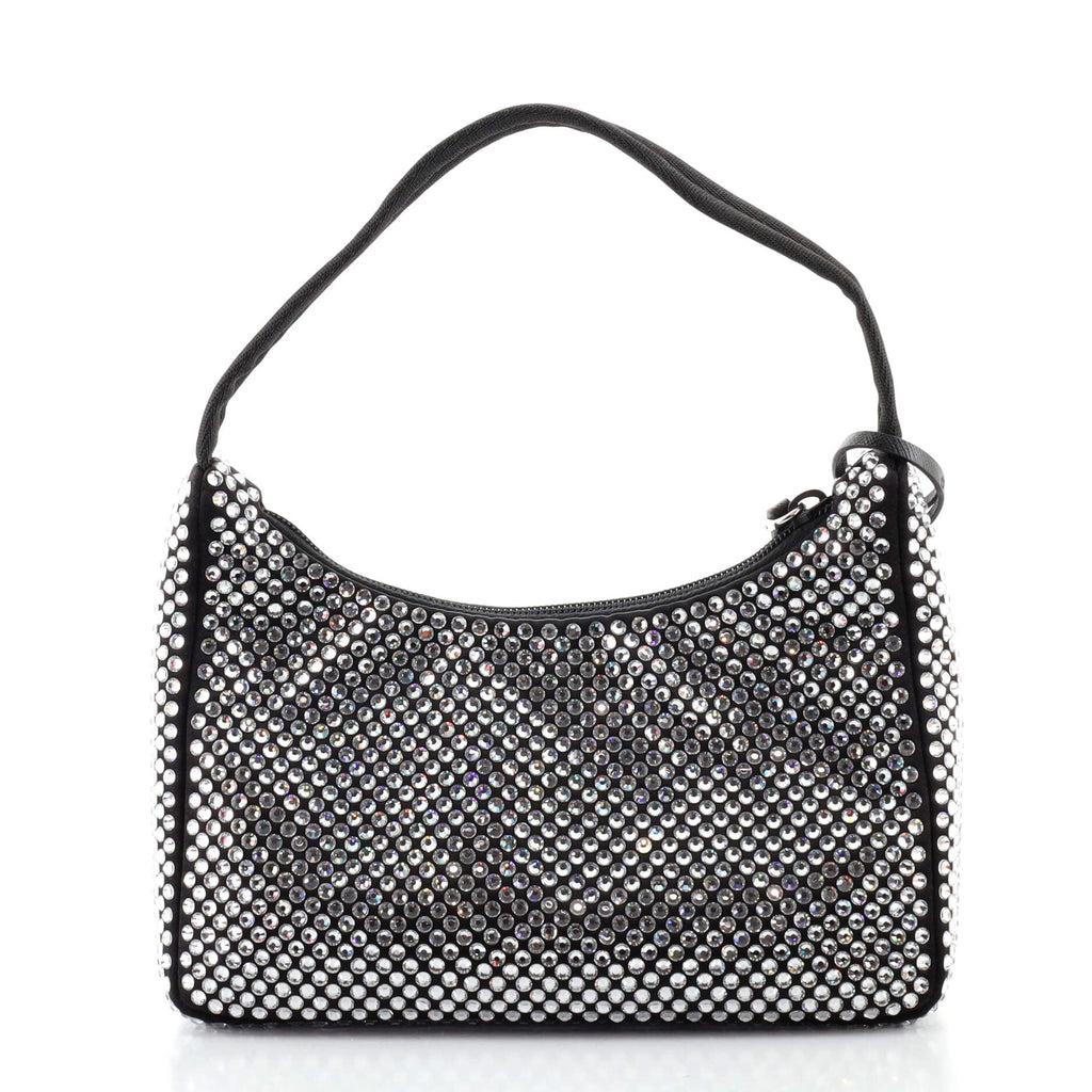 Re-Edition 2000 Hobo Crystal Embellished Satin Mini