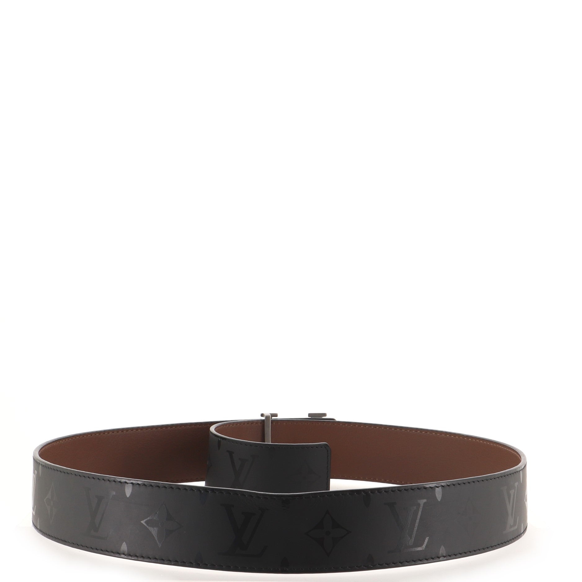 LV Initiales Belt Monogram Eclipse Leather 90