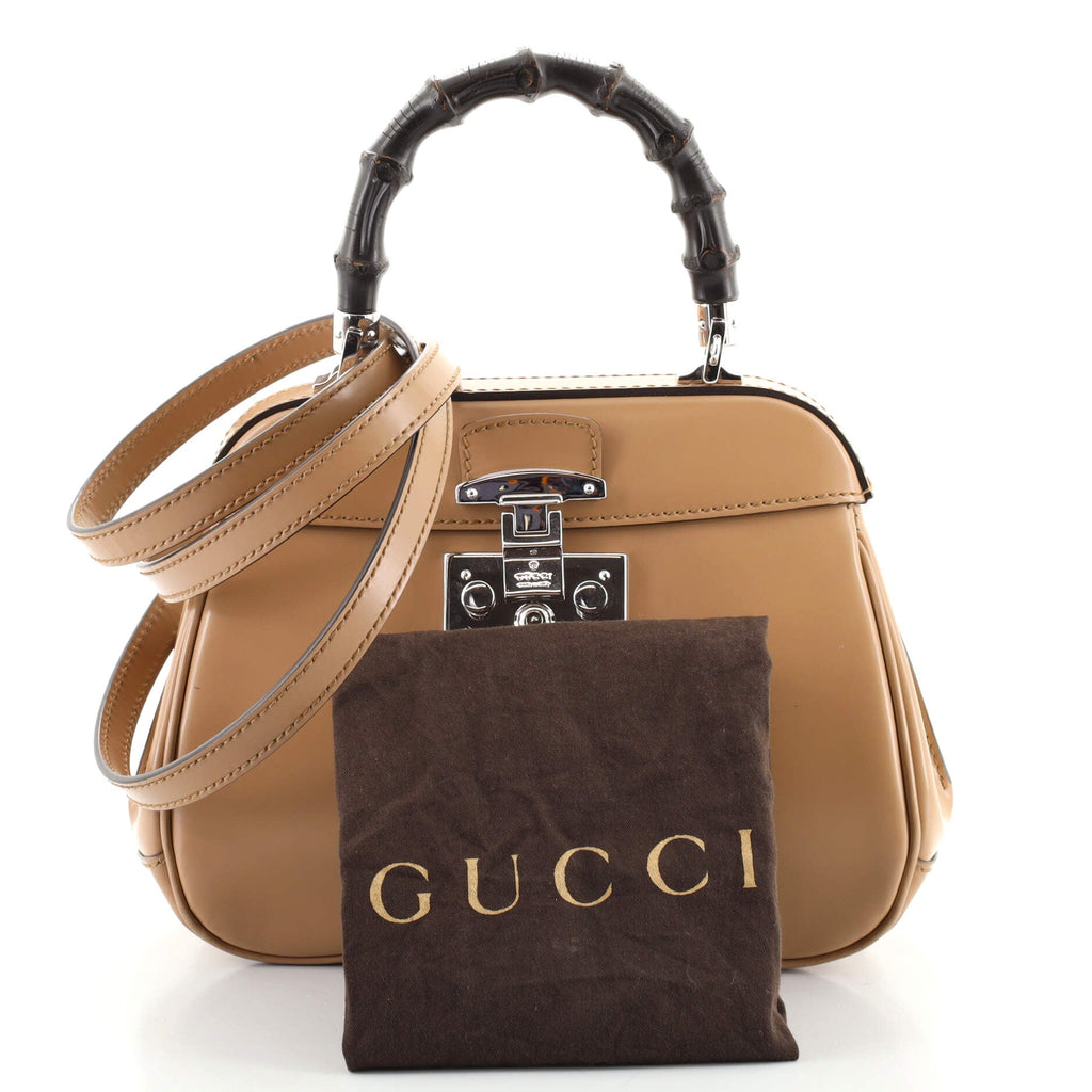 Lady Lock Bamboo Top Handle Bag Leather Mini
