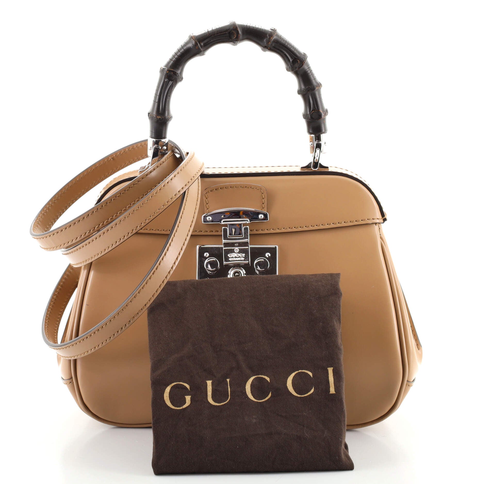 Lady Lock Bamboo Top Handle Bag Leather Mini