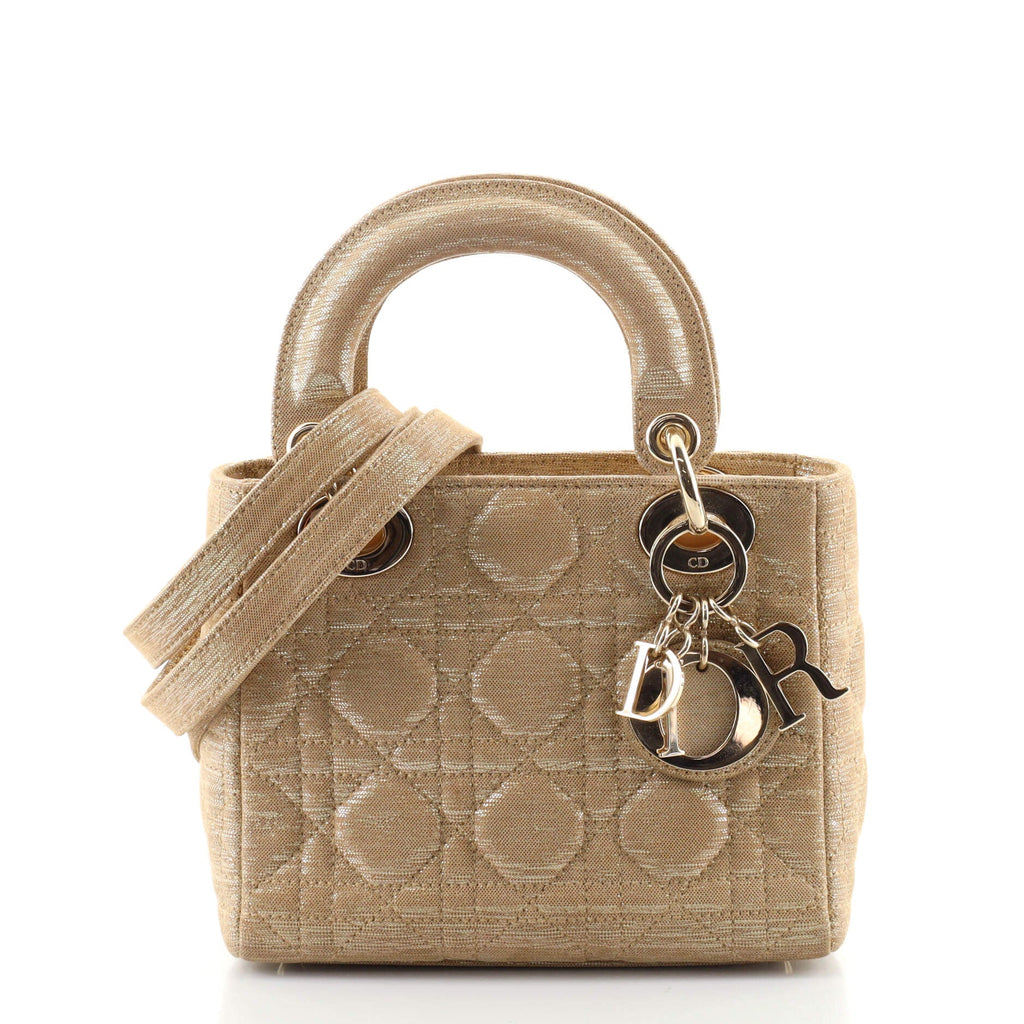 Lady Dior Bag Cannage Quilt Metallic Leather Mini
