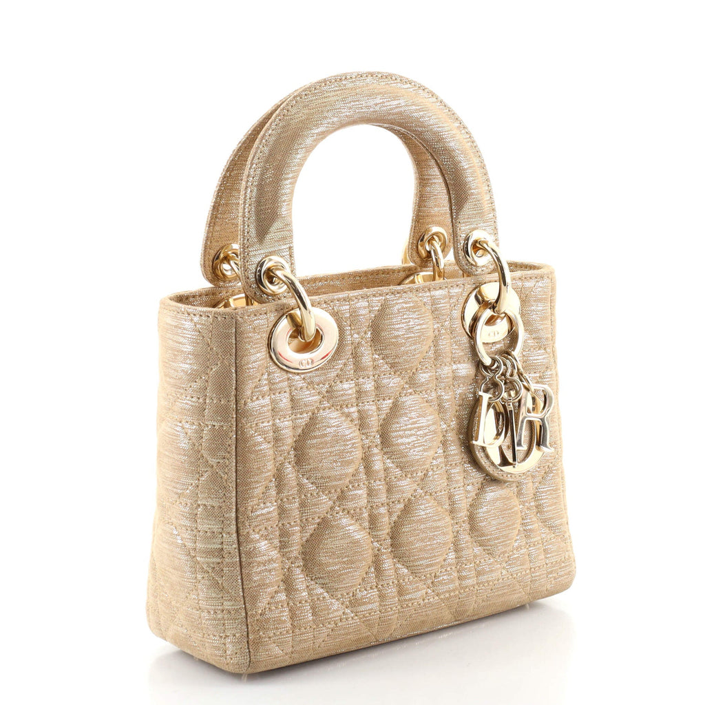 Lady Dior Bag Cannage Quilt Metallic Leather Mini