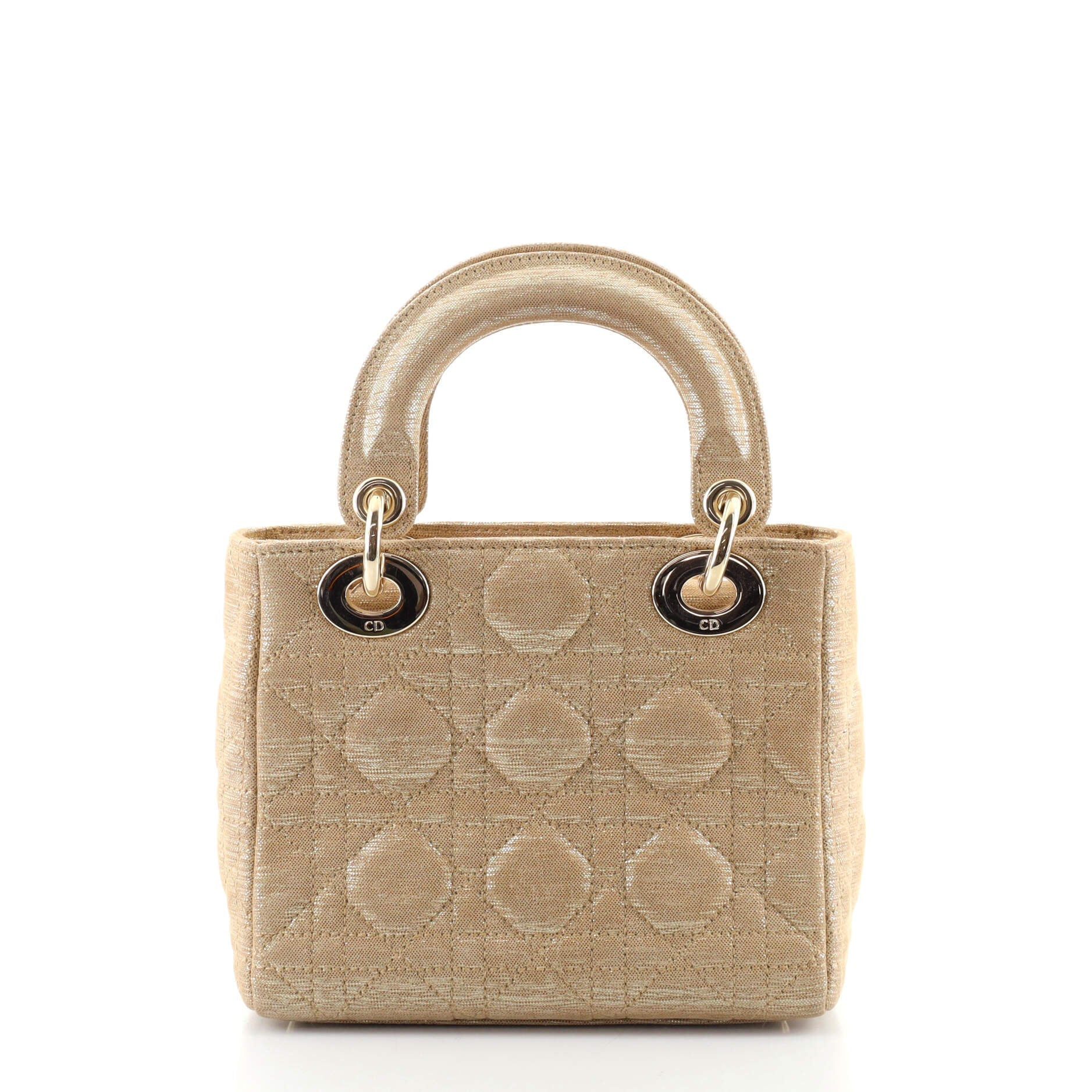Lady Dior Bag Cannage Quilt Metallic Leather Mini