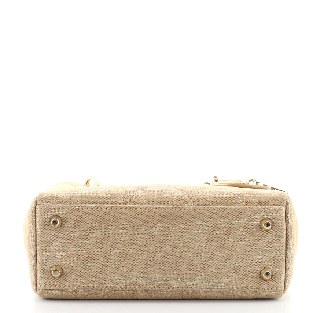 Lady Dior Bag Cannage Quilt Metallic Leather Mini