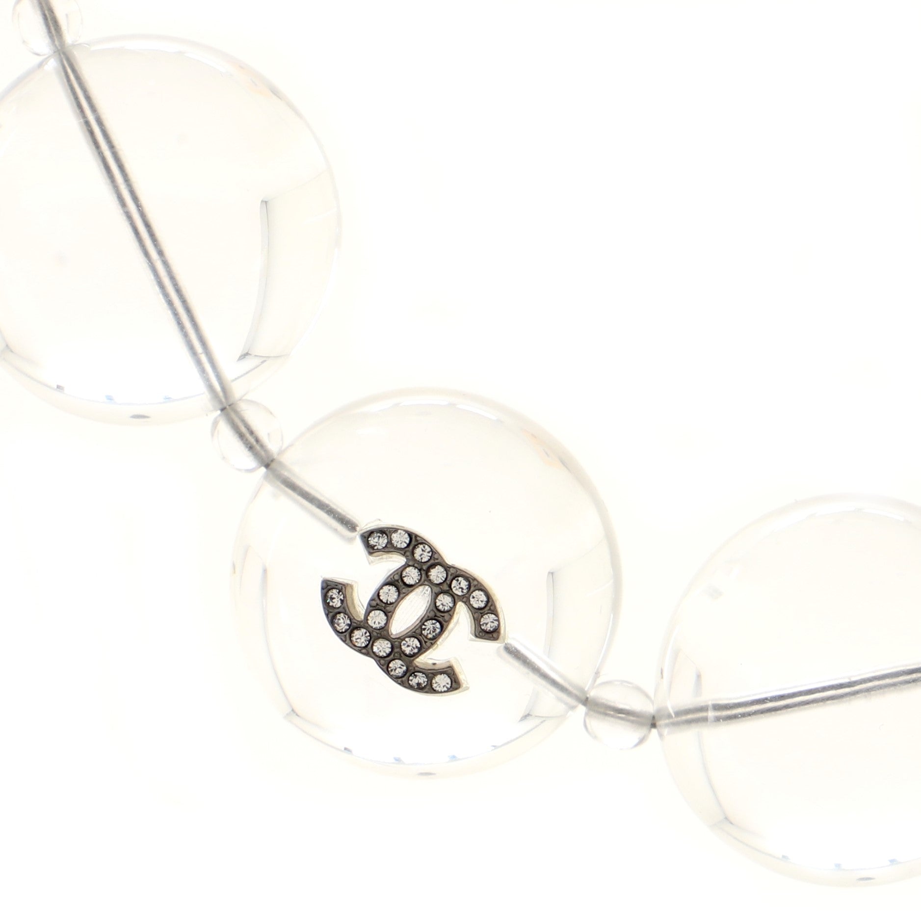CC Oversized Clear Balls Necklace Metal and Resin