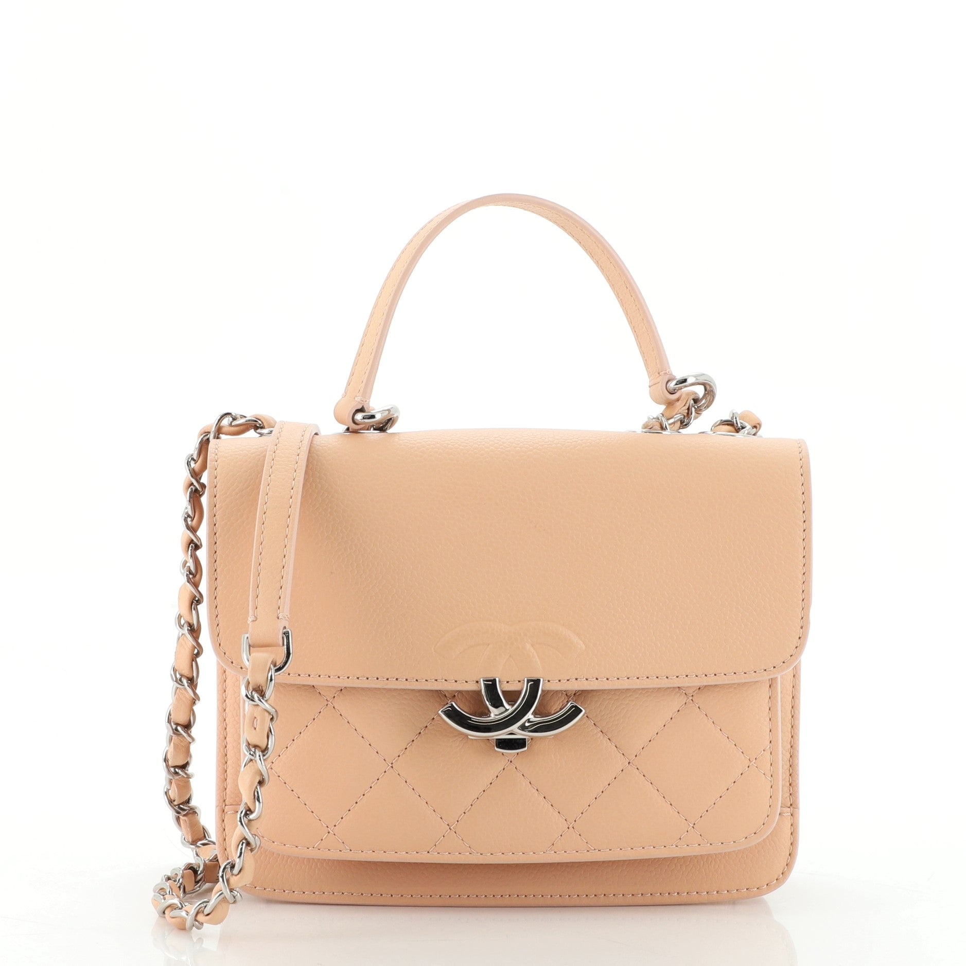 CC Box Flap Bag Quilted Caviar Mini