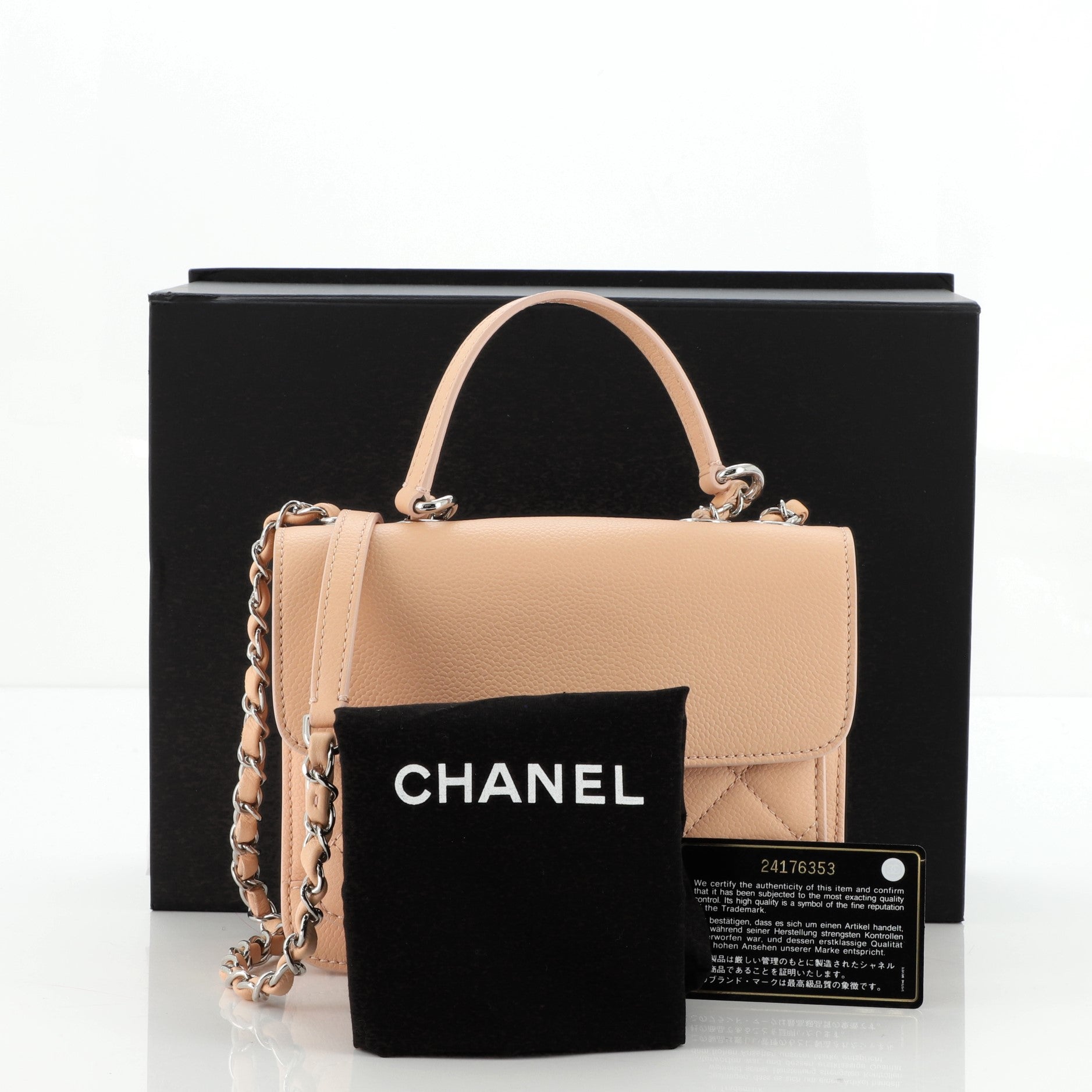 CC Box Flap Bag Quilted Caviar Mini