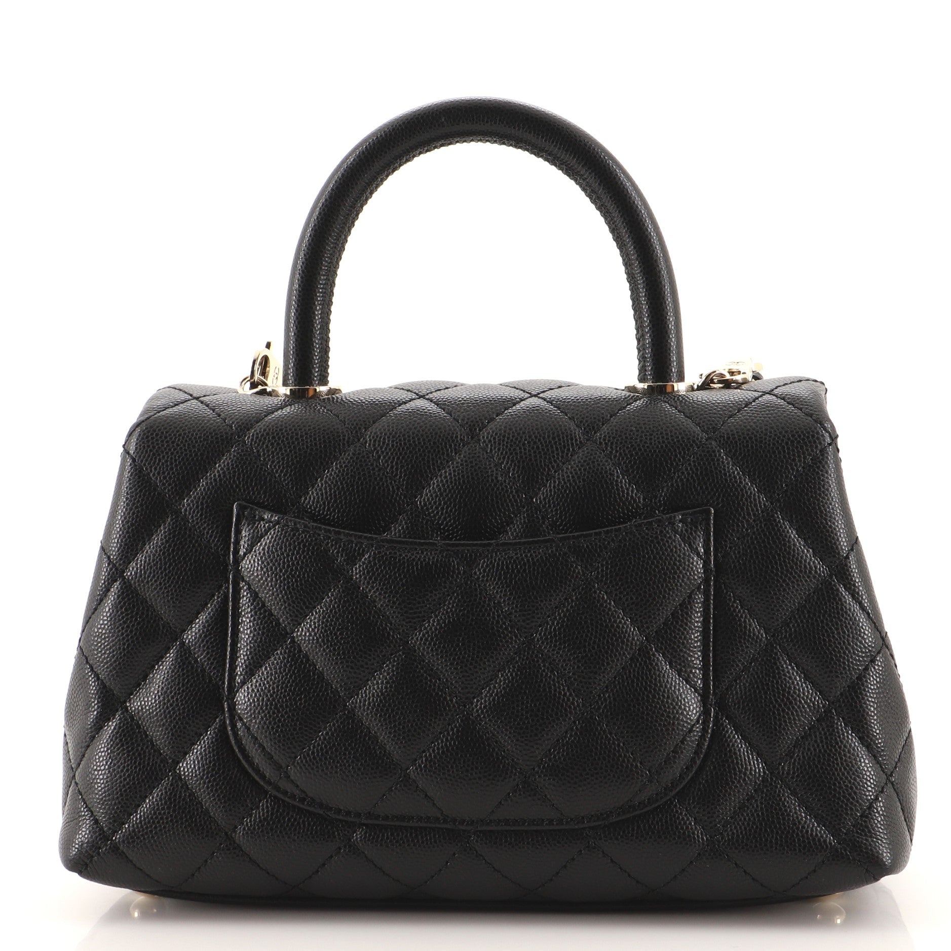 Coco Top Handle Bag Quilted Caviar Mini