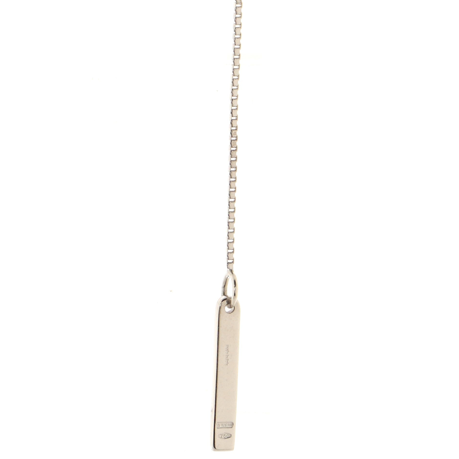 Logo Lariat Necklace 18K White Gold