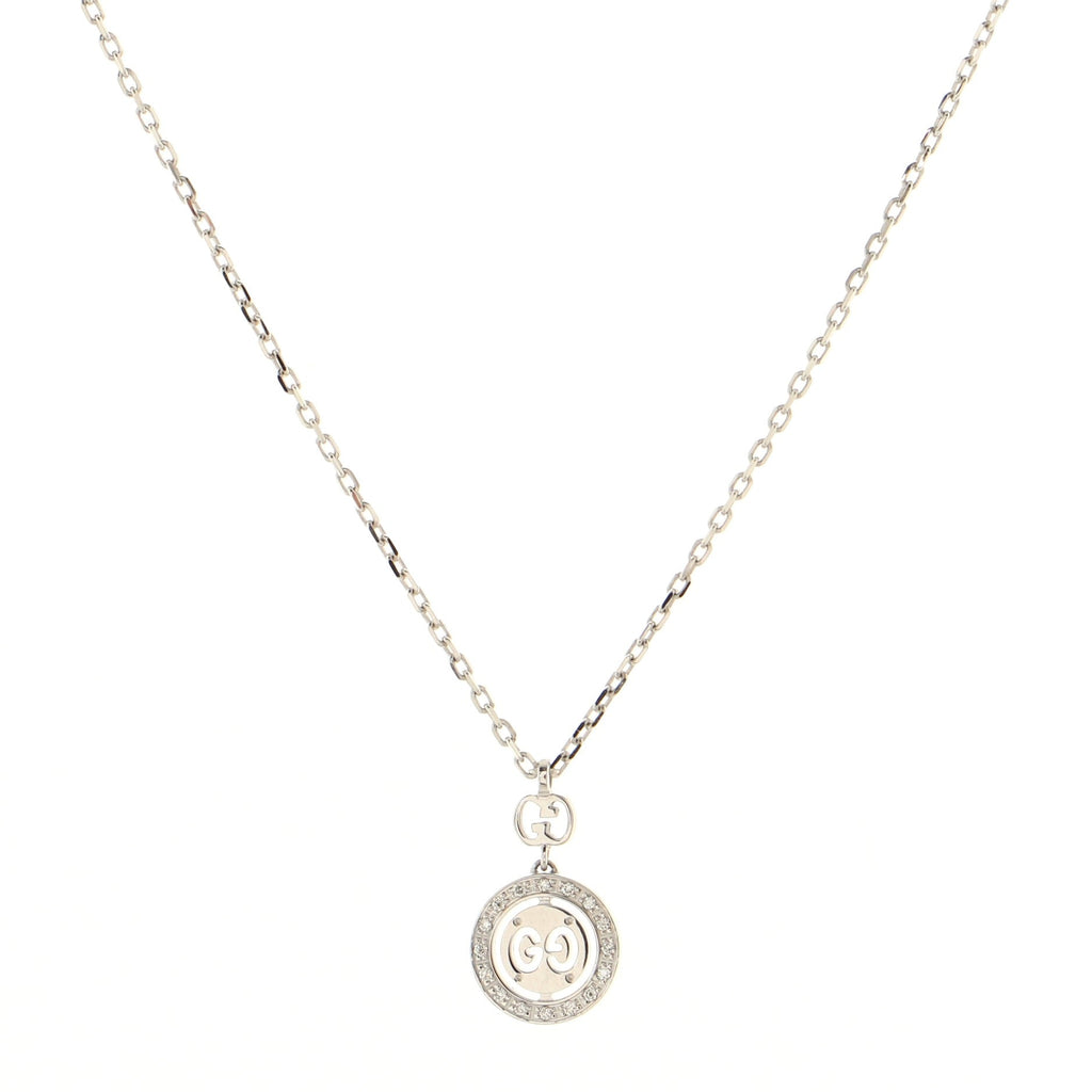Icon Twirl Necklace 18K White Gold with Diamonds