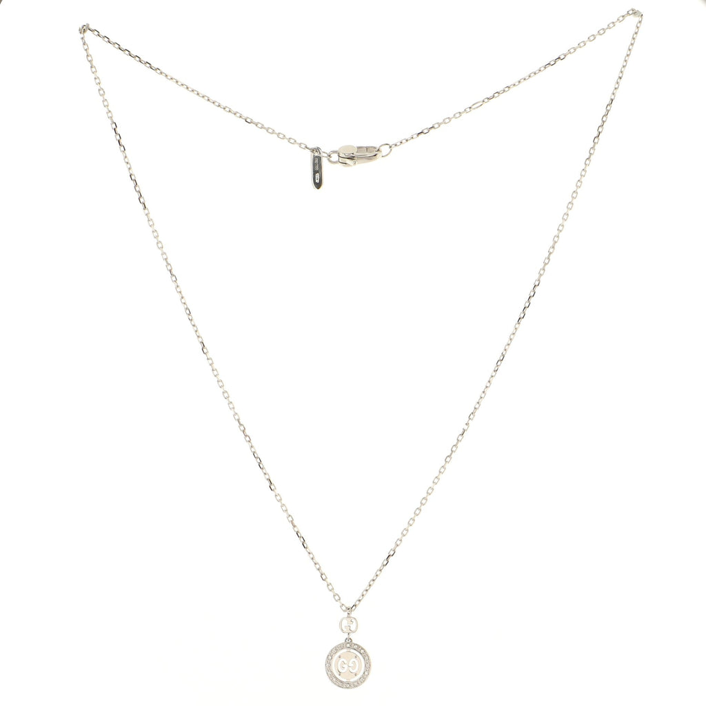 Icon Twirl Necklace 18K White Gold with Diamonds