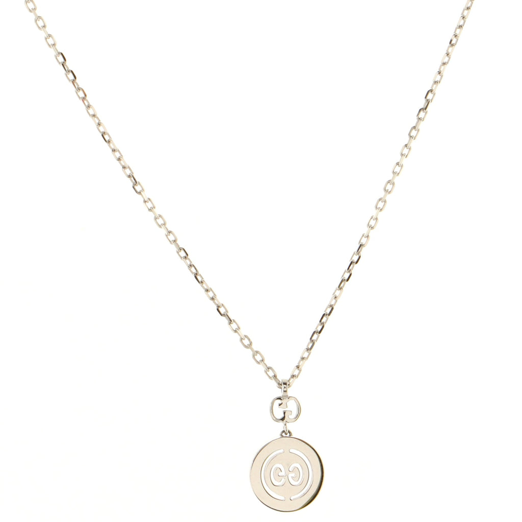 Icon Twirl Necklace 18K White Gold with Diamonds