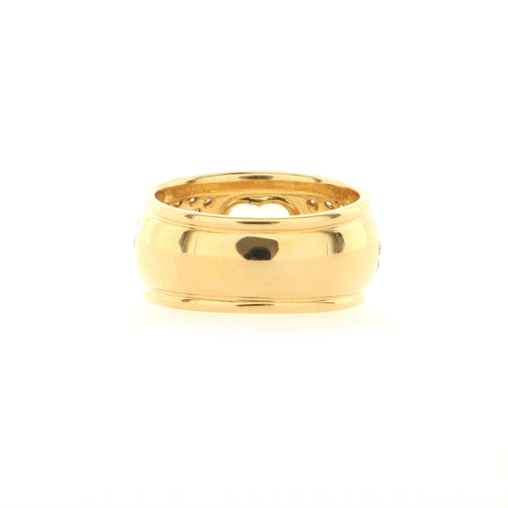 Happy Diamonds 1 Diamond Heart Ring 18K Yellow Gold with Diamonds and Floating Diamond