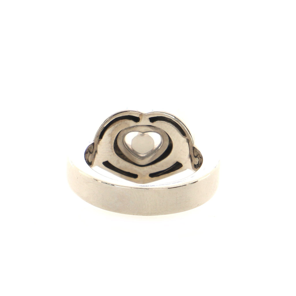 Happy Diamonds 1 Diamond Heart Ring 18K White Gold with Floating Diamond