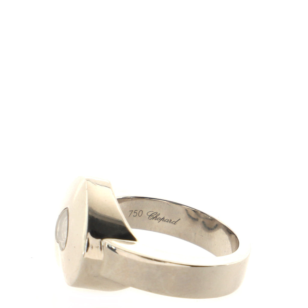 Happy Diamonds 1 Diamond Heart Ring 18K White Gold with Floating Diamond
