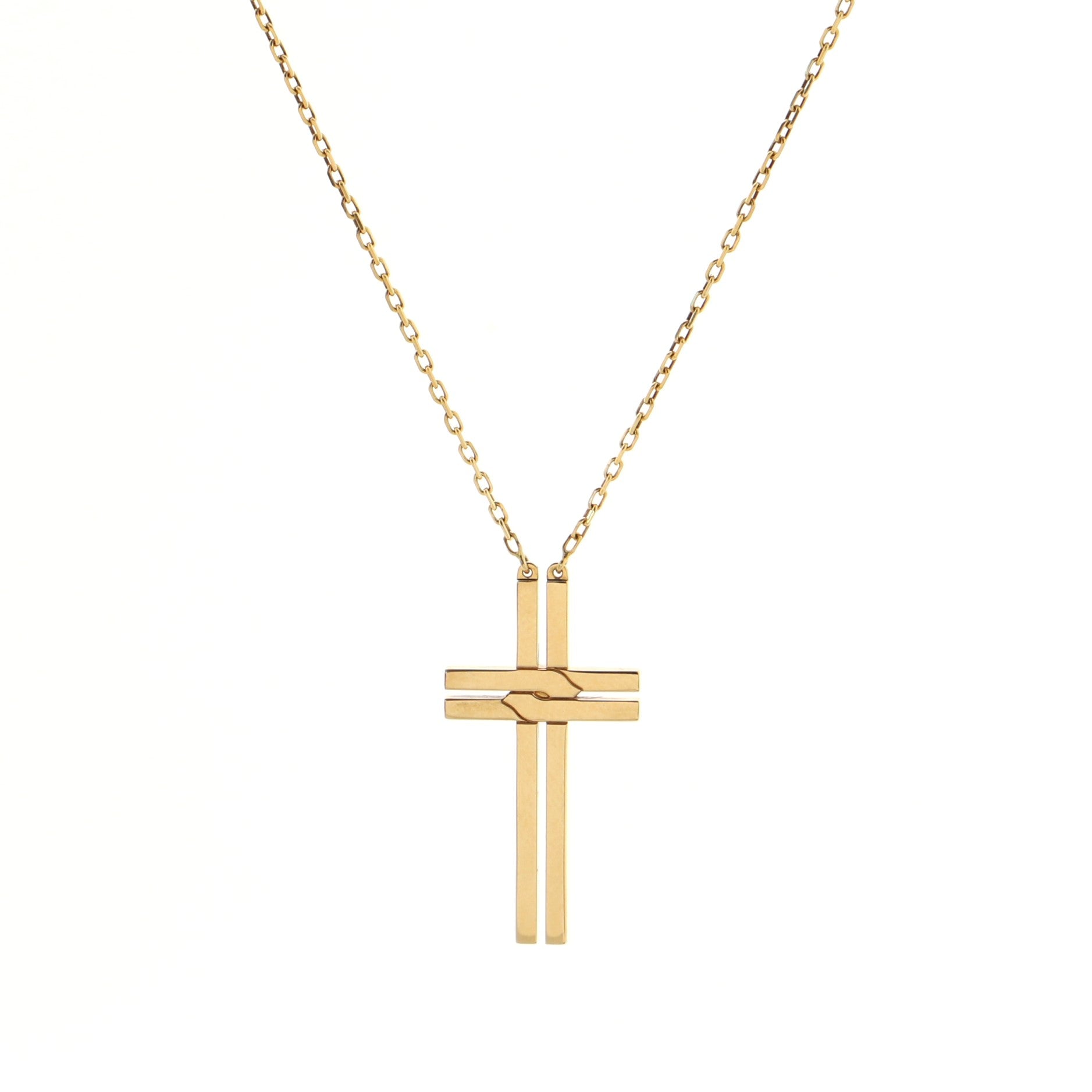 Cross Pendant Necklace 18K Yellow Gold
