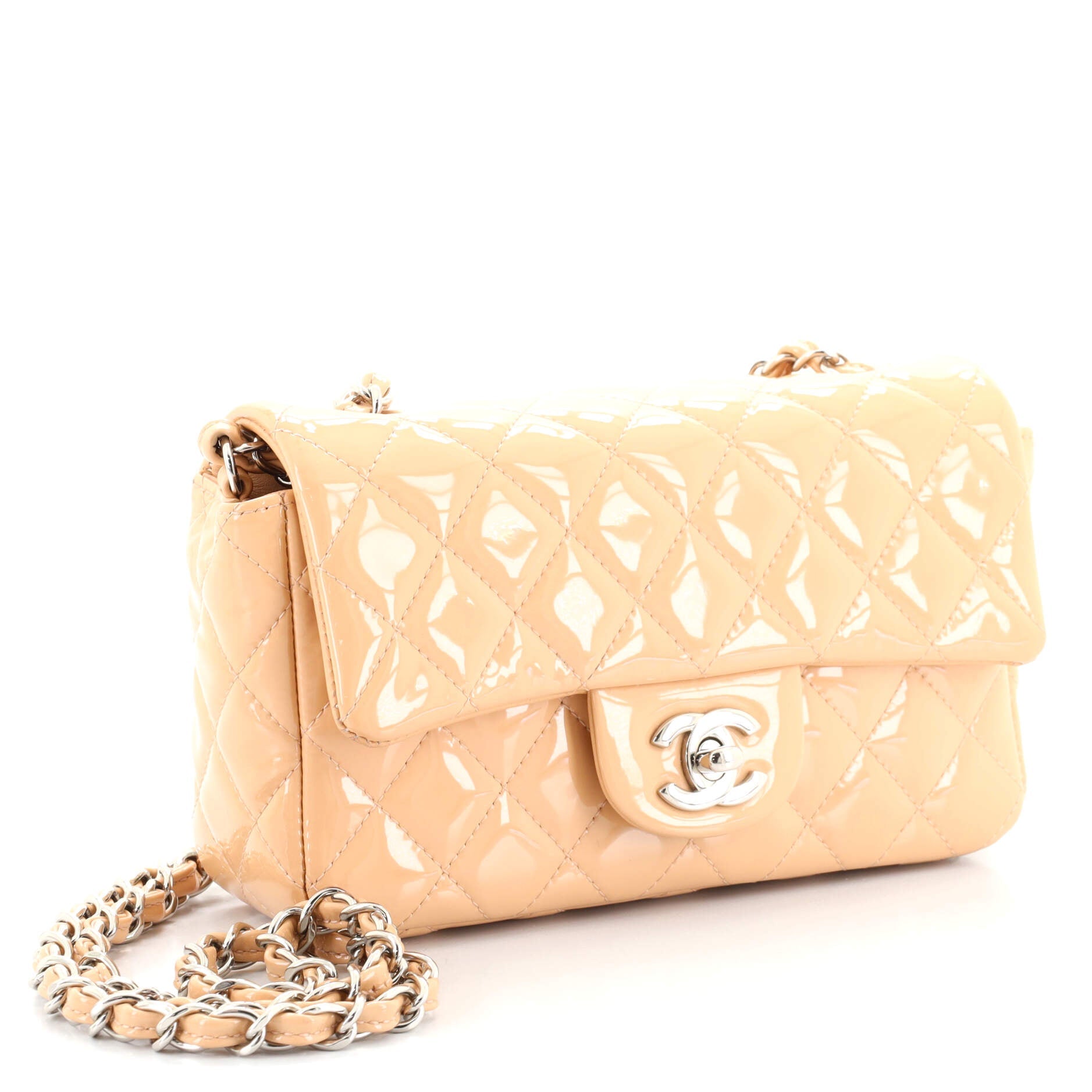Classic Single Flap Bag Quilted Patent Mini