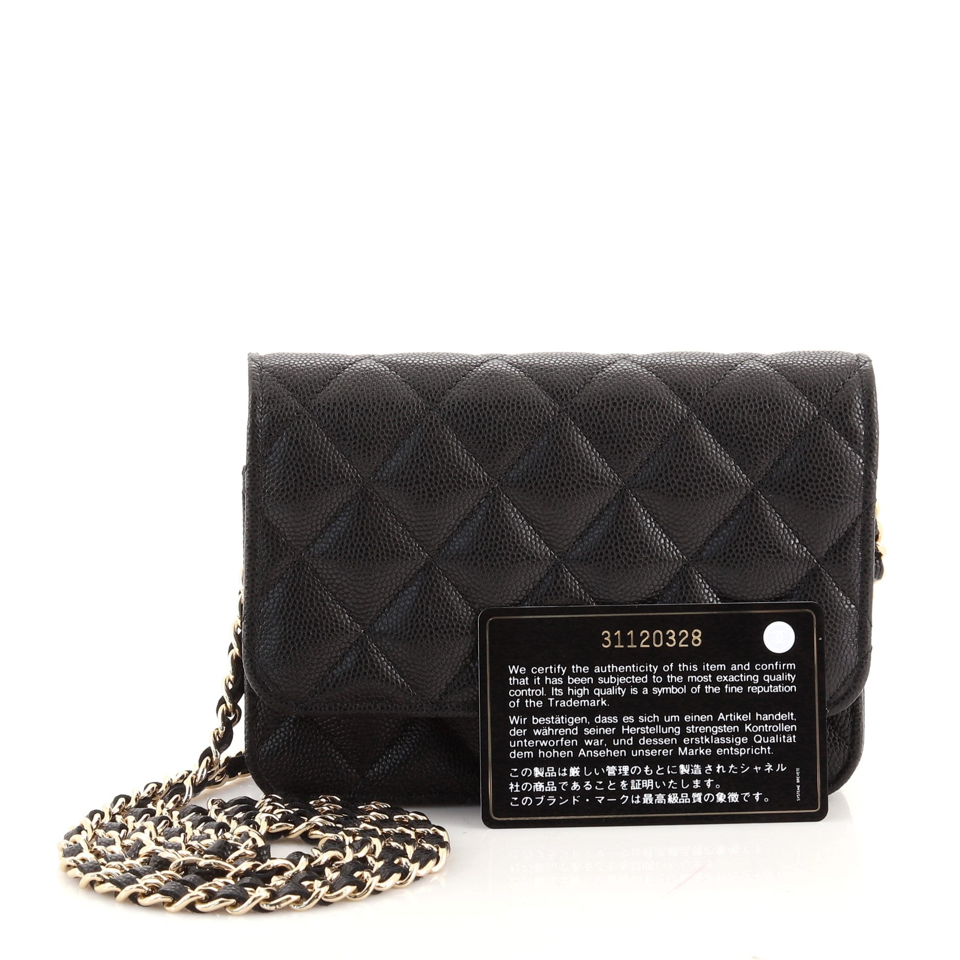 Wallet on Chain Quilted Caviar Mini