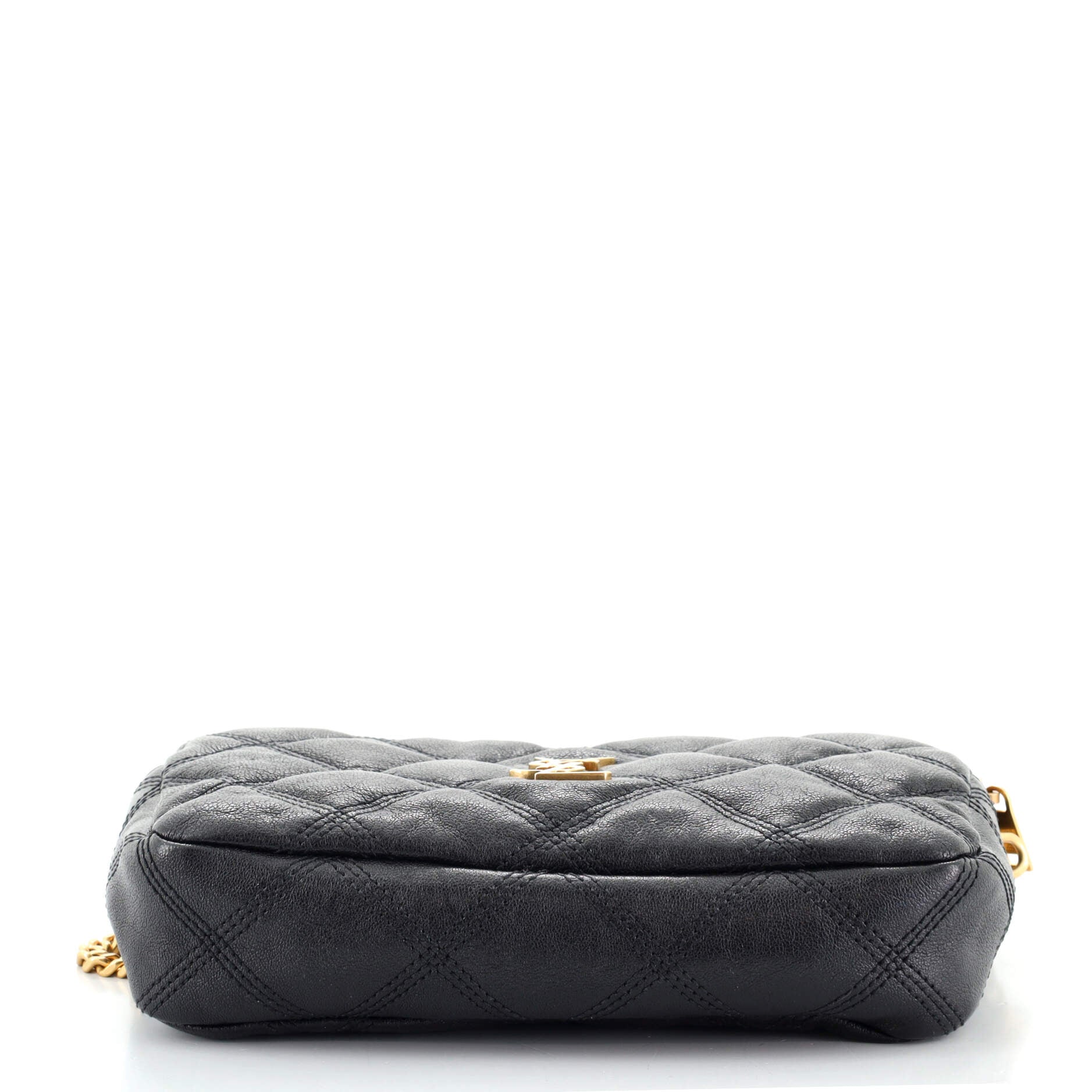 Becky Double Zip Crossbody Pouch Quilted Leather Mini