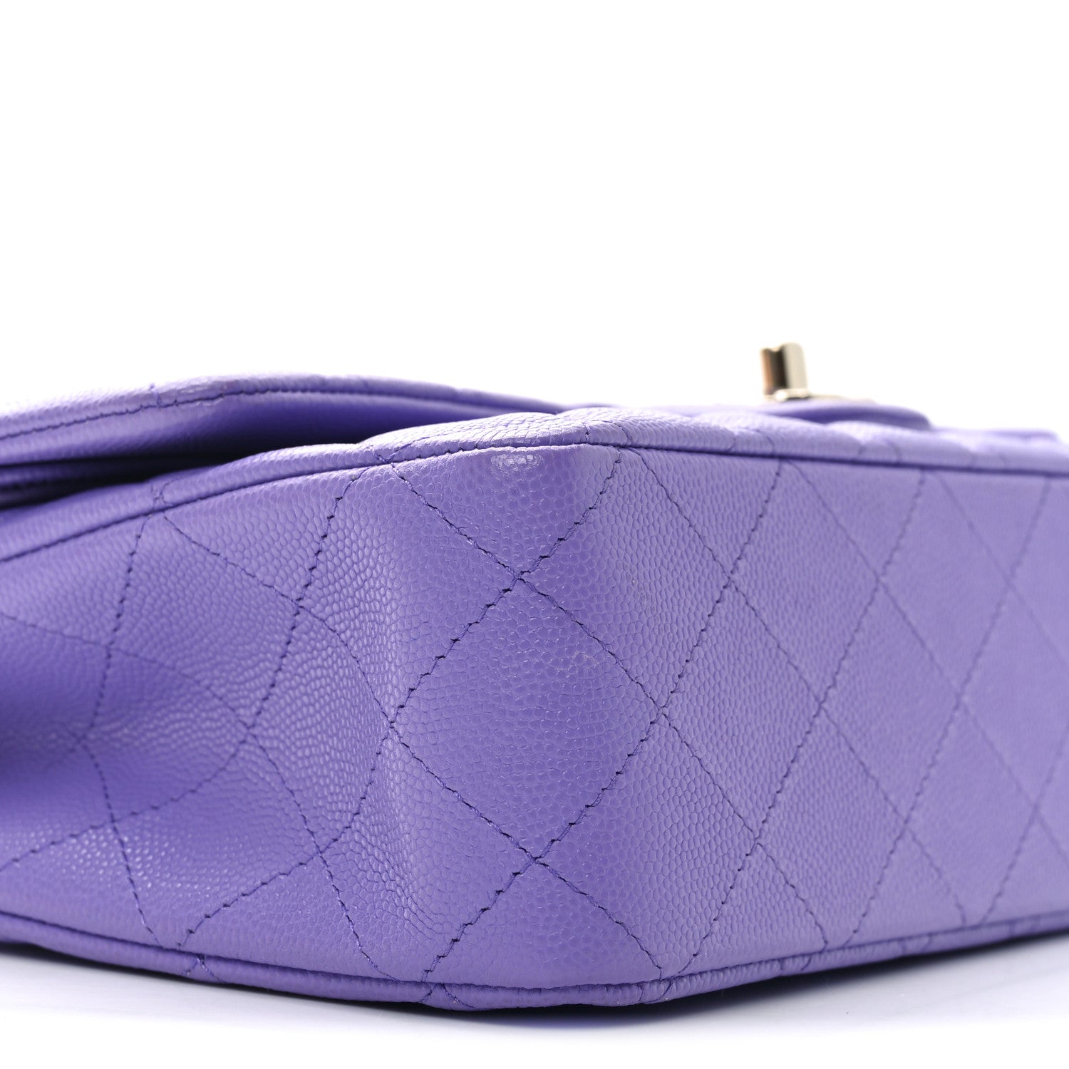 Caviar Quilted Medium Double Flap Purple