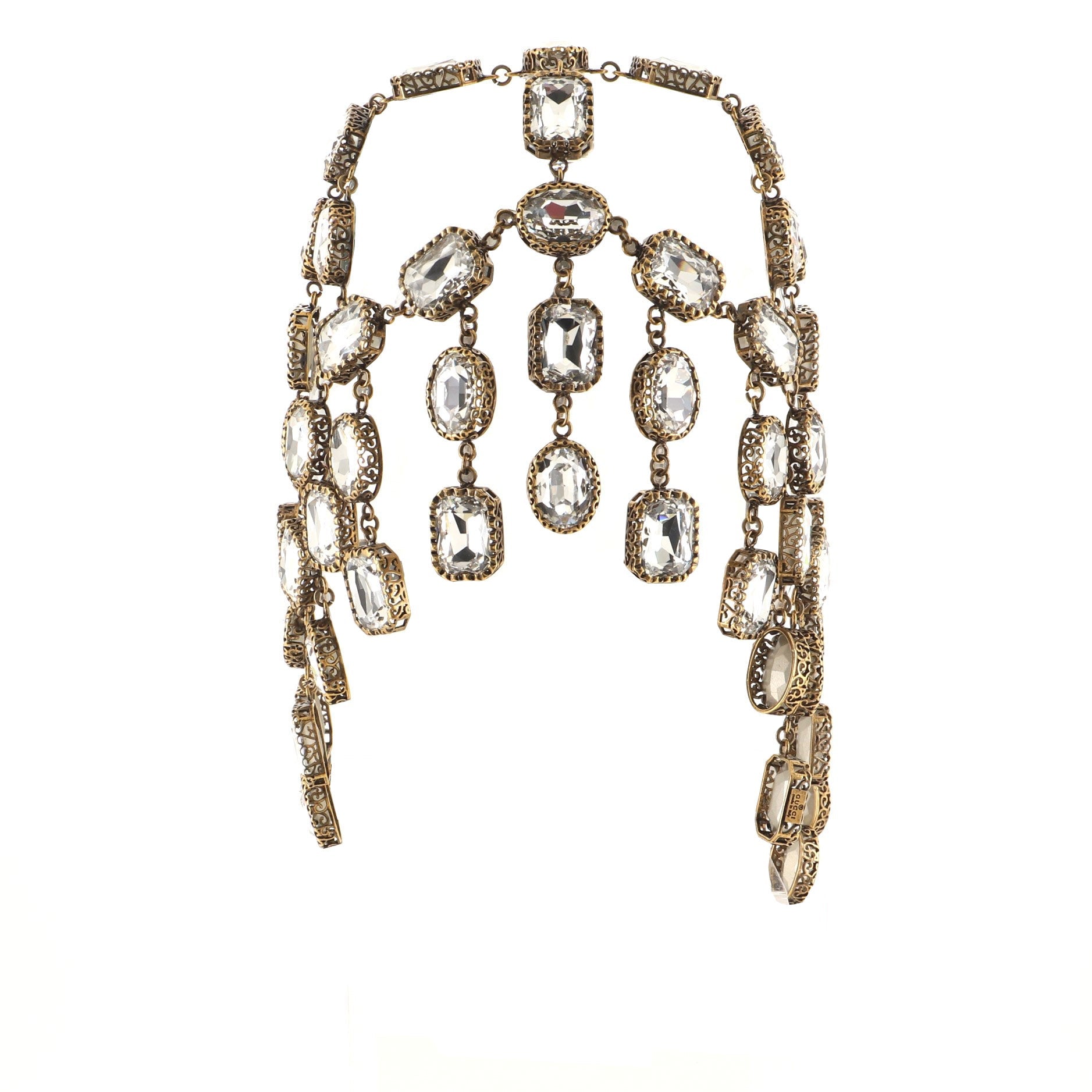 Link Fringe Headpiece Metal and Crystals XL