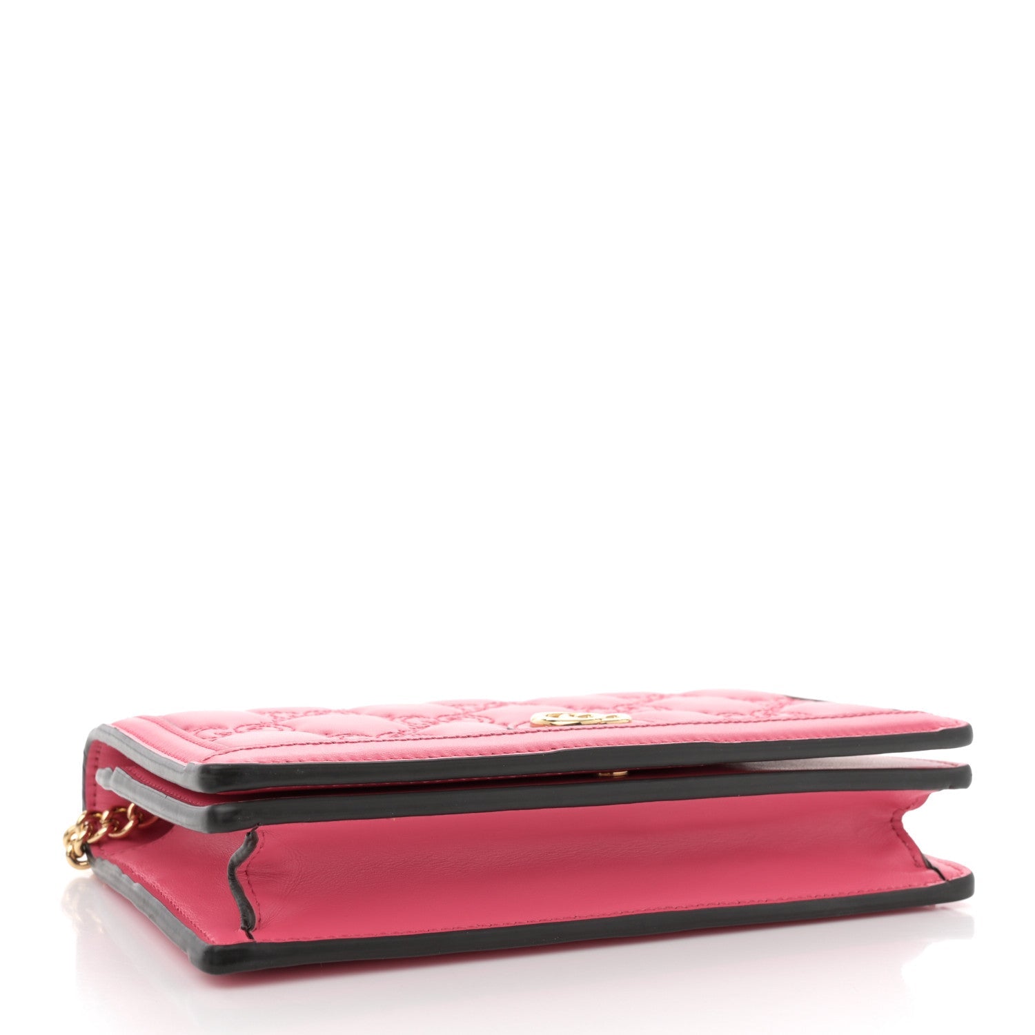 Calfskin GG Matelasse Chain Wallet Rhodamine Pink