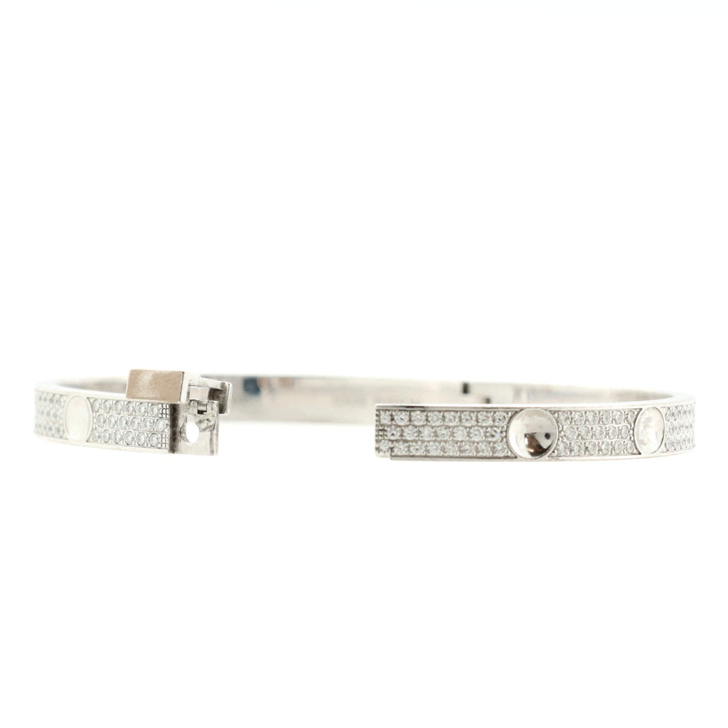 Empreinte Bangle Bracelet 18K White Gold and Pave Diamonds