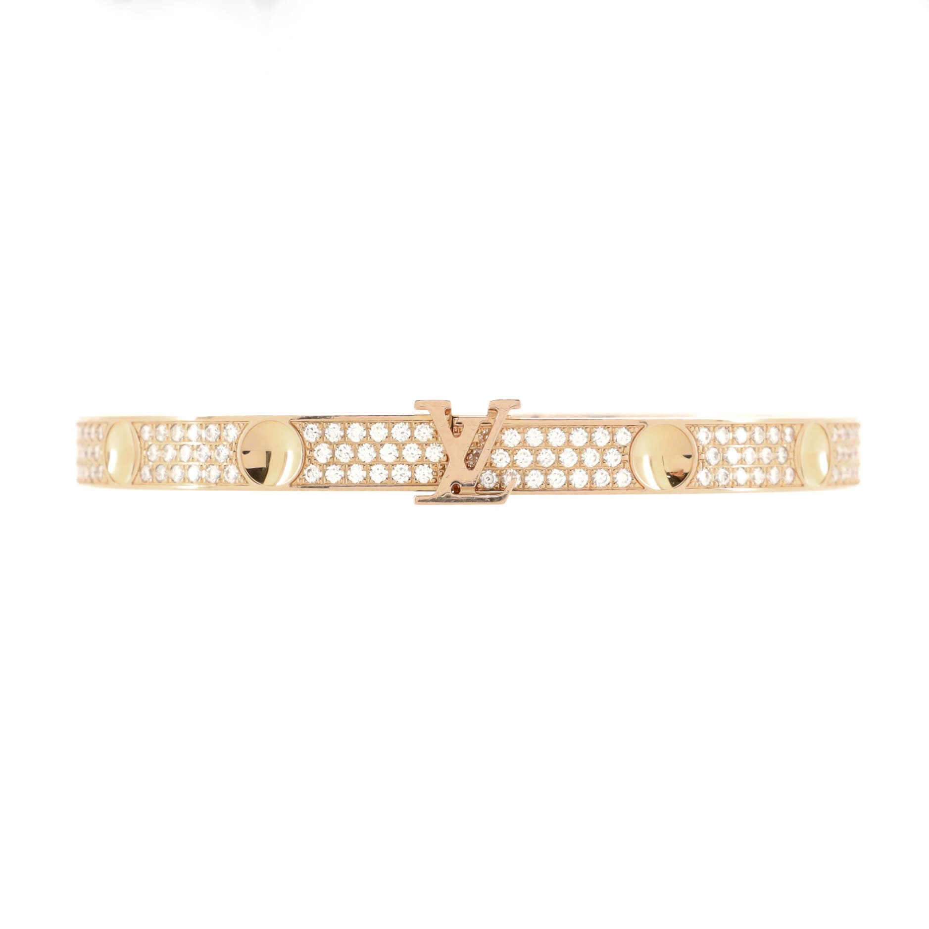 Empreinte Bangle Bracelet 18K Rose Gold and Pave Diamonds