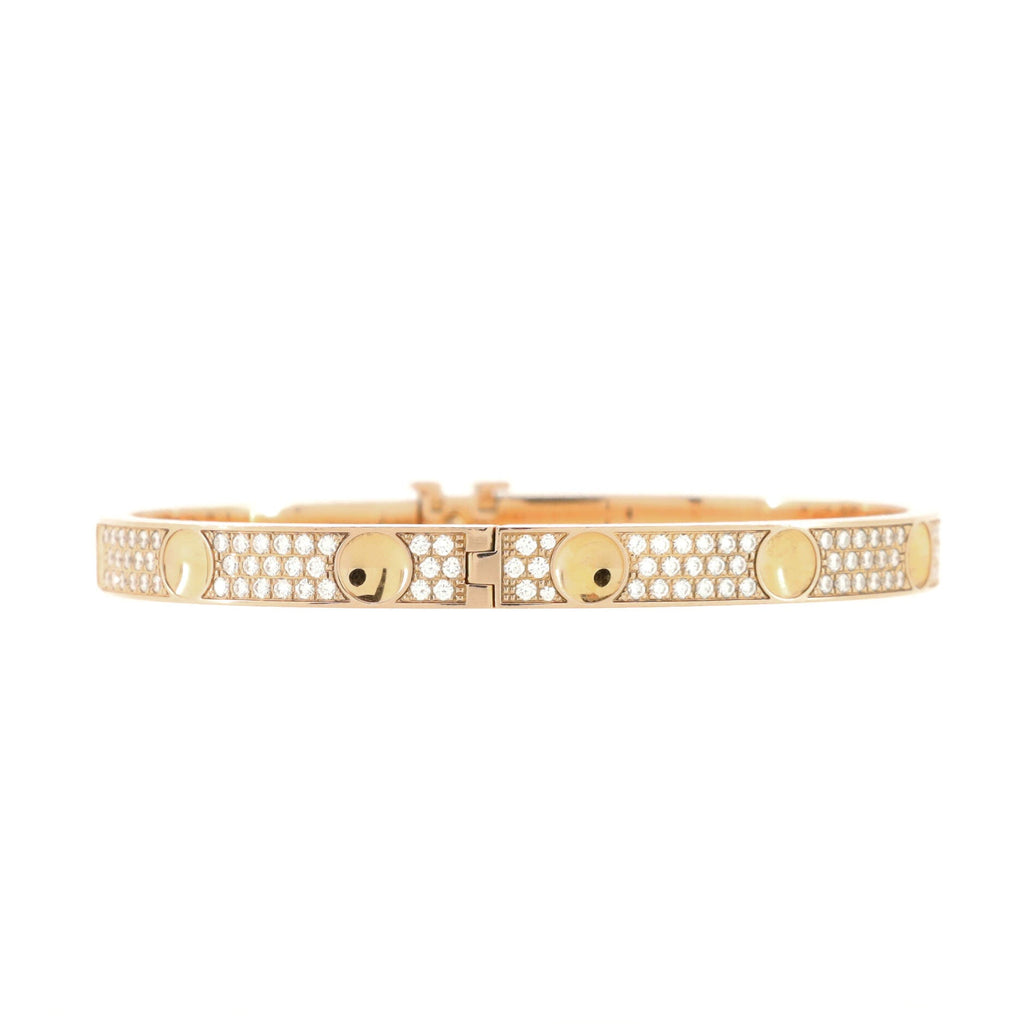 Empreinte Bangle Bracelet 18K Rose Gold and Pave Diamonds