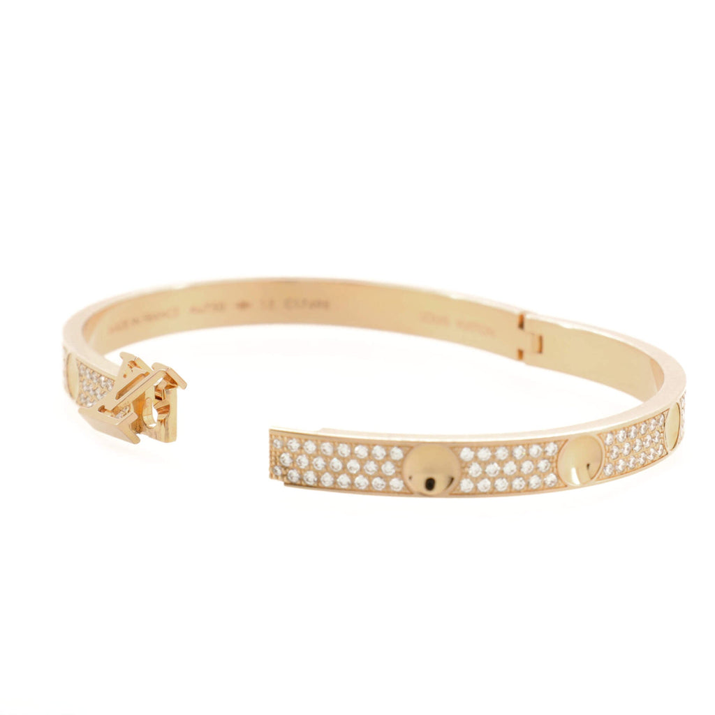 Empreinte Bangle Bracelet 18K Rose Gold and Pave Diamonds