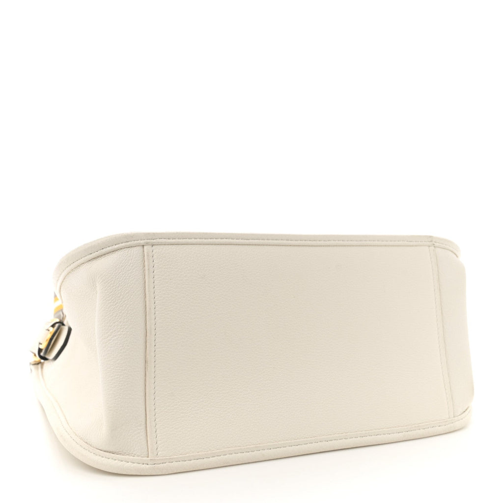 Vitello Daino Soft Hobo Messenger Bag White