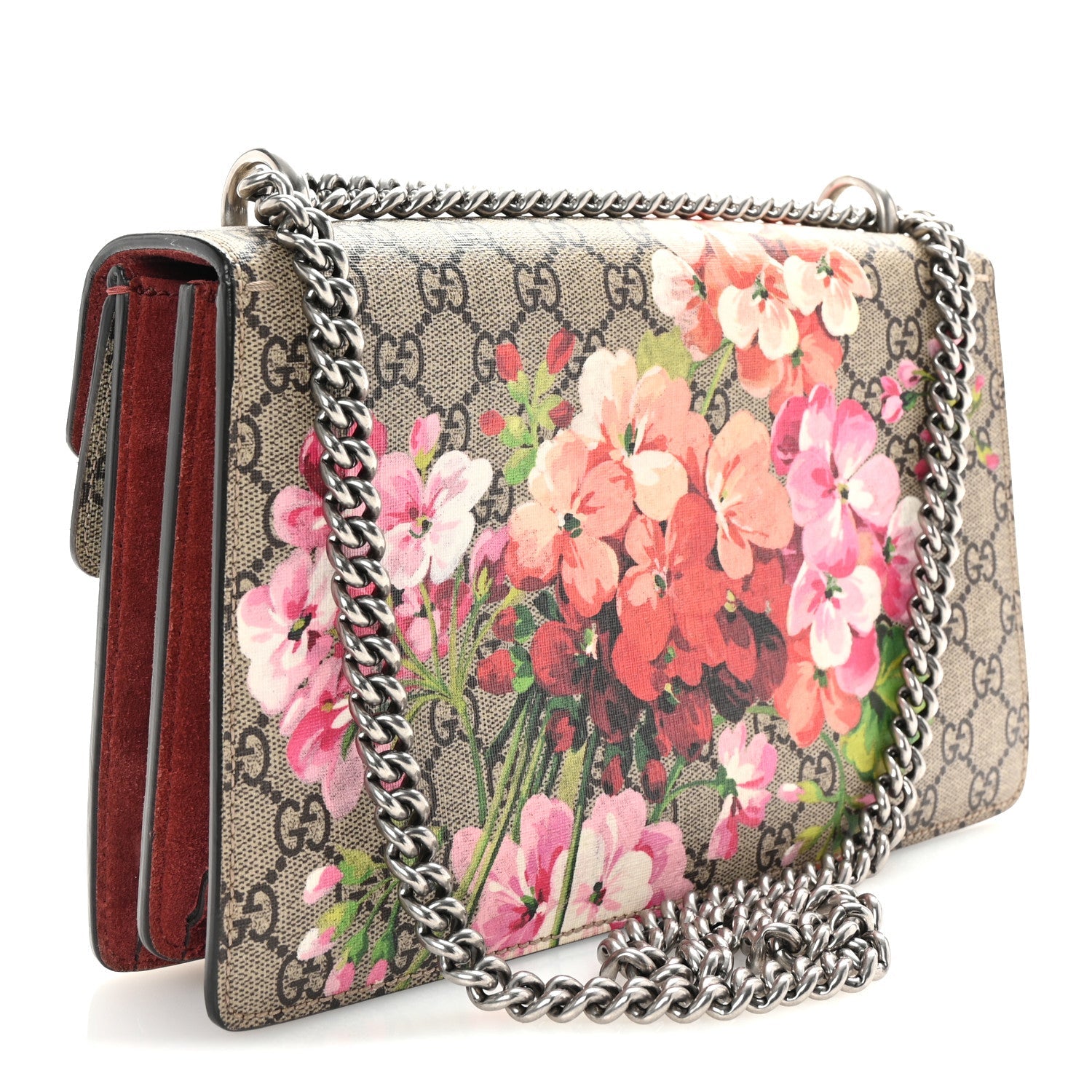 GG Supreme Monogram Blooms Small Dionysus Shoulder Bag Beige Multicolor Dry Rose