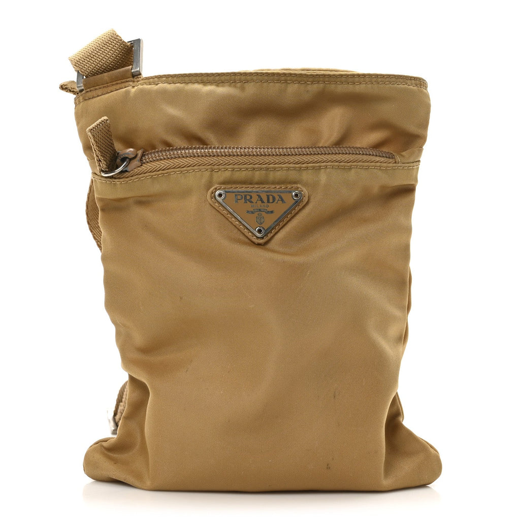 Nylon Vela Flat Messenger Bag Senape