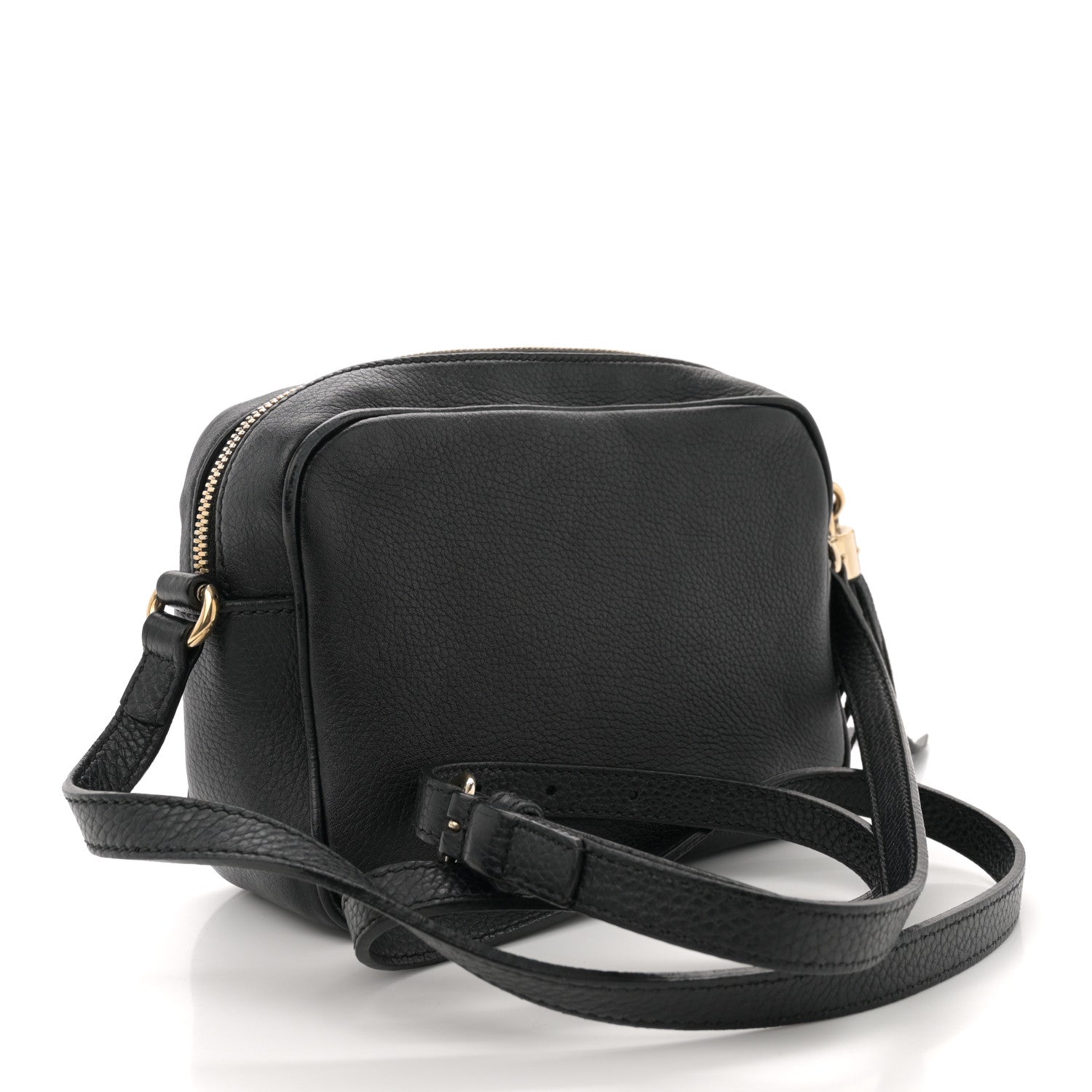 Pebbled Calfskin Small Soho Disco Bag Black
