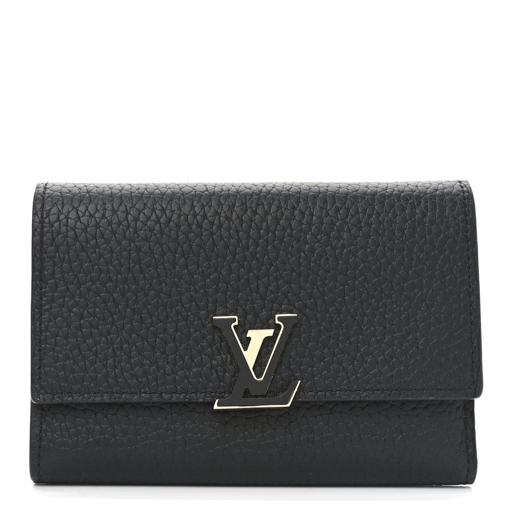 Taurillon Capucines Compact Wallet Black