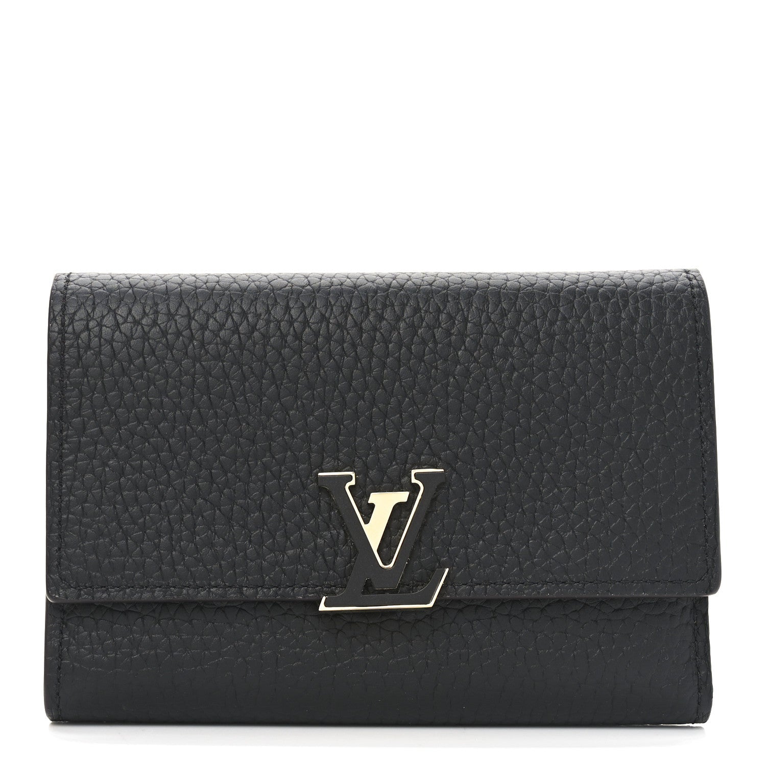 Taurillon Capucines Compact Wallet Black
