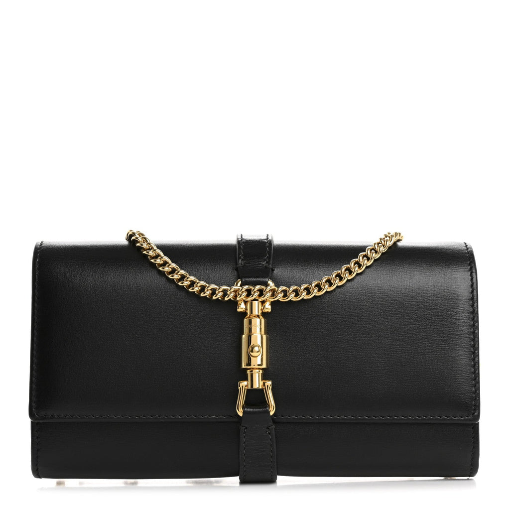 Calfskin Jackie 1961 Chain Wallet Black