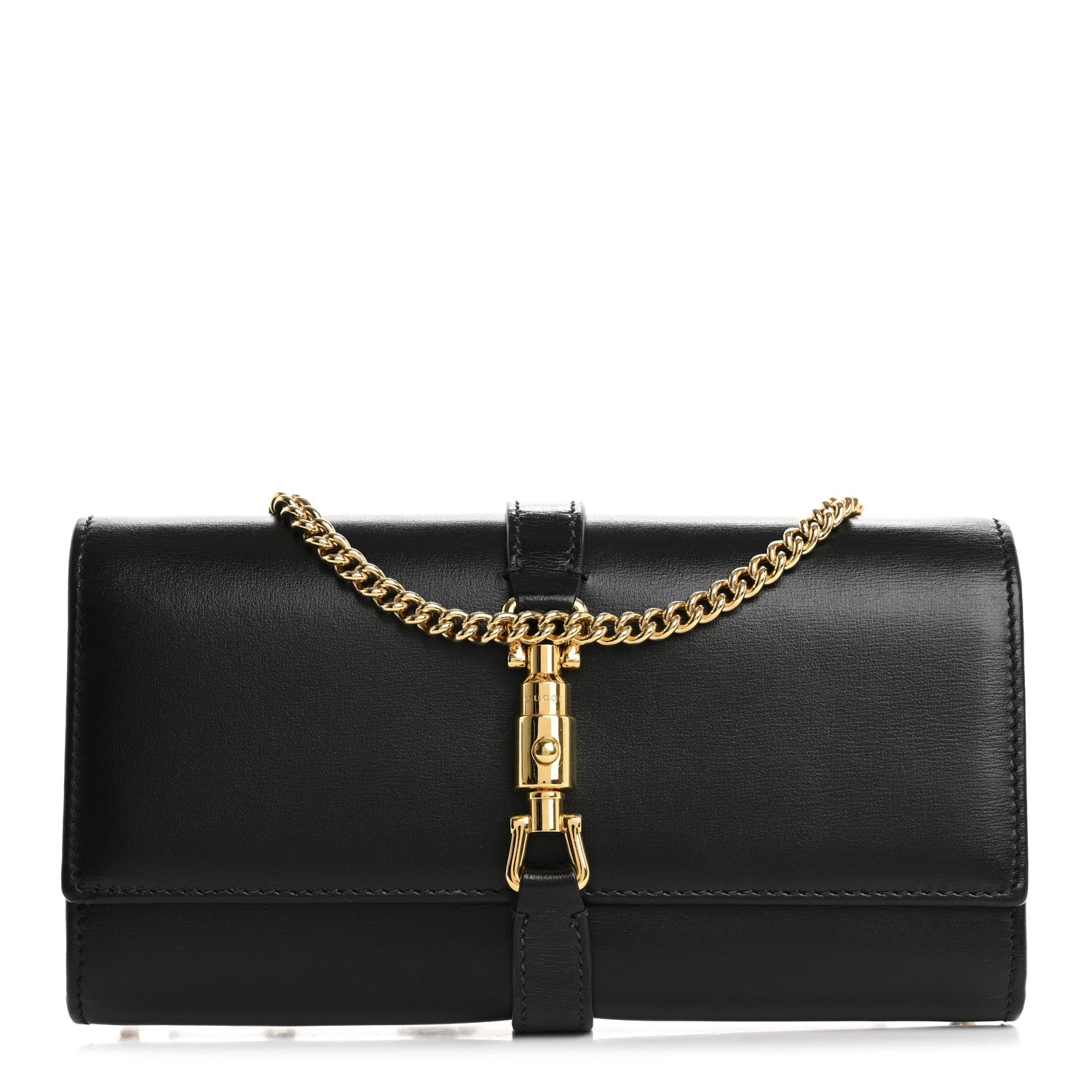 Calfskin Jackie 1961 Chain Wallet Black