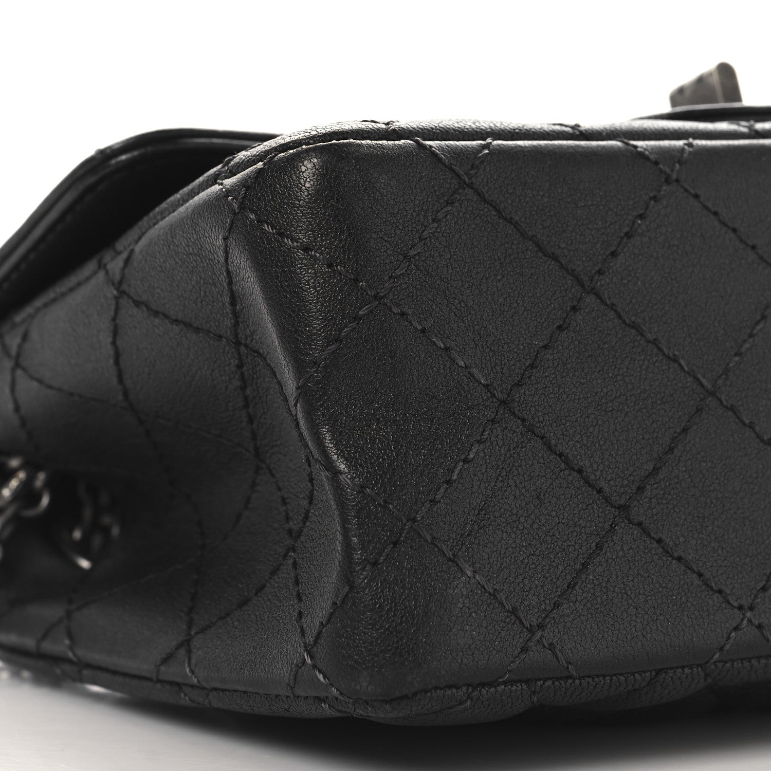 Metallic Sheepskin Quilted 2.55 Reissue Mini Flap Dark Grey