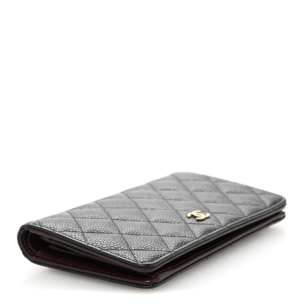 Caviar Quilted Yen Wallet Black
