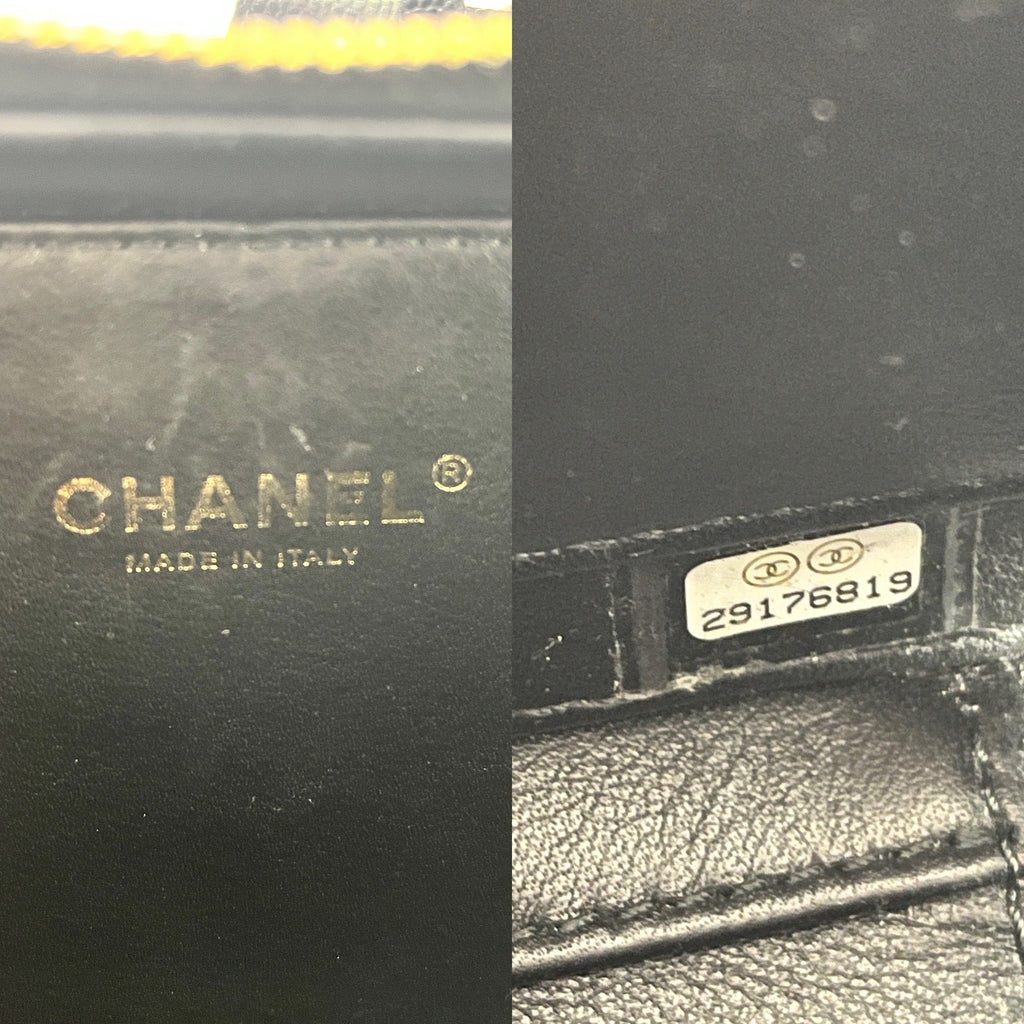 CHANEL Filigree Small Black Caviar Cosmetic Crossbody Vanity Case Bag