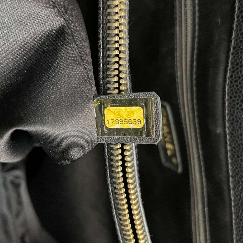 Chanel Large Grand Shopping Tote Black GST Bag in Caviar Leather with Gold Hardware
