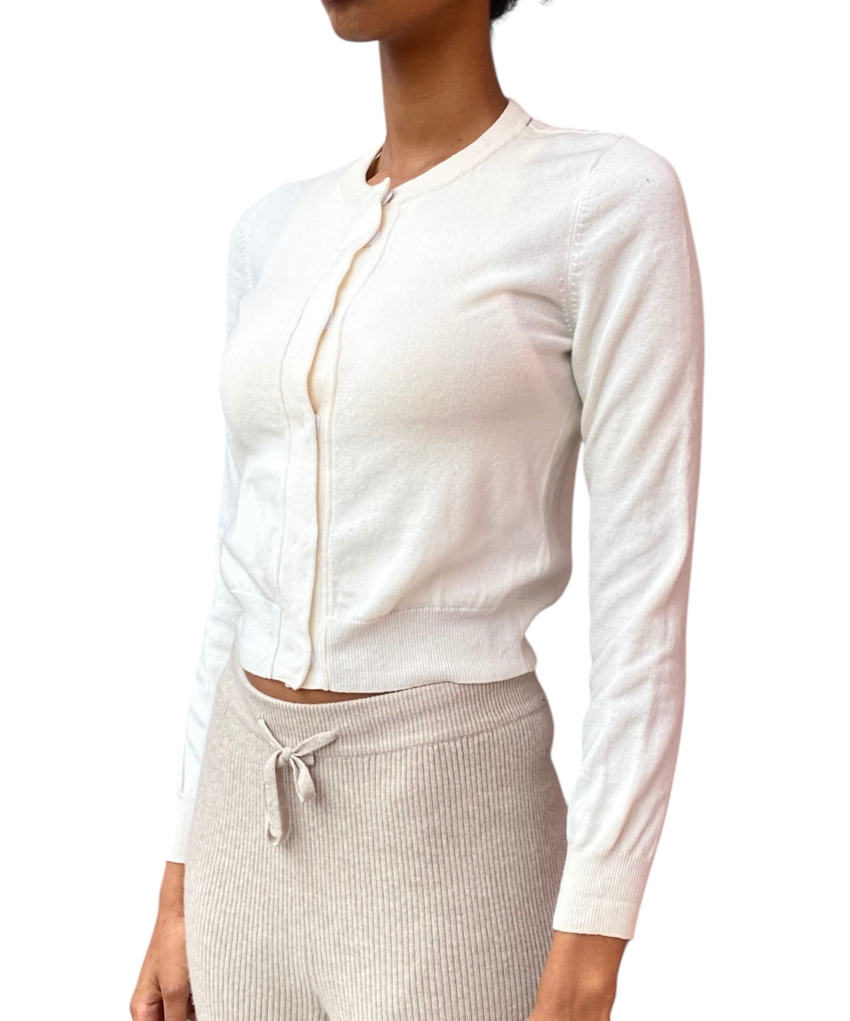 Brunello Cucinelli Ivory Cashmere Cropped igan - S