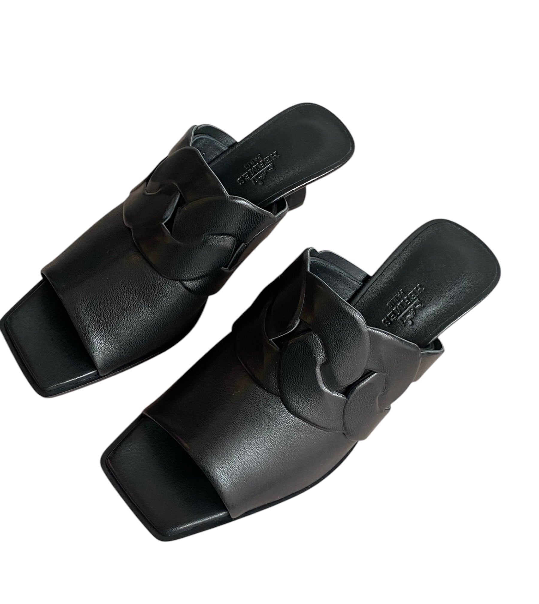 Hermes Black Hanna Mules - 37