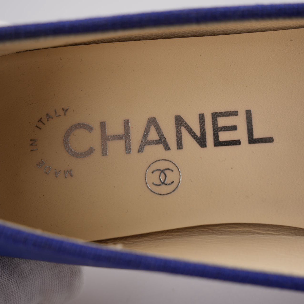 Chanel Ballet Flats in Blue/Black Size 36